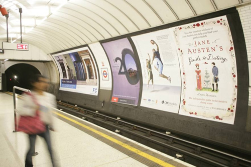 Jane Austen's Guide to Dating publisher: Hodder Headline Books, UK subject: London Underground poster for book